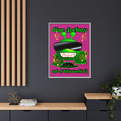 disc jockey - framed canvas art (pink)