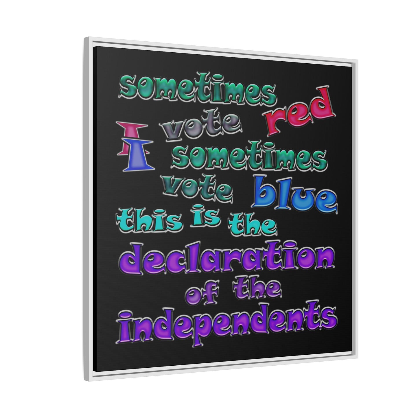 declaration of the independents - framed canvas art (black)