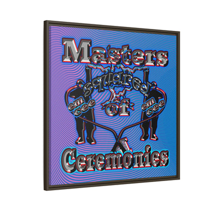em cee squared - framed canvas art (light blue-purple wave)