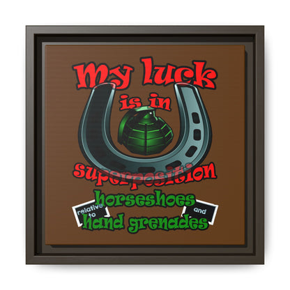 my luck - framed canvas art (brown)