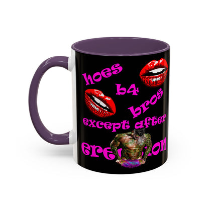 hoes b4 bros - Accent Mug (black)
