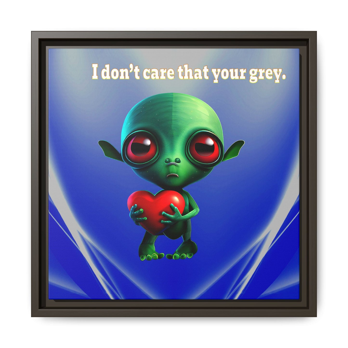 I don't care that your grey - framed canvas art (blue-white wave)