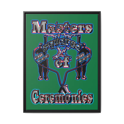 em cee squared - framed canvas art (dark green)