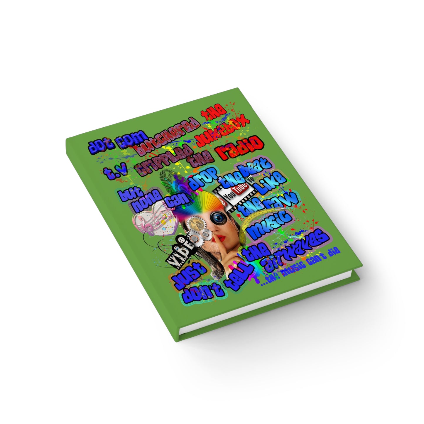 drop the beat - journal-lined (green)