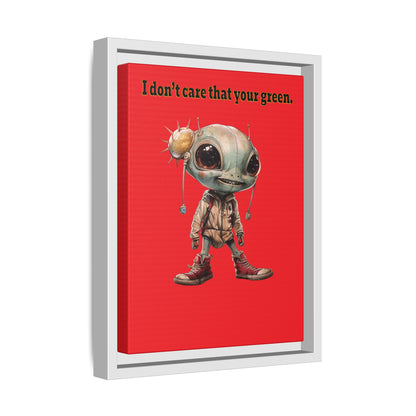 I don't care that your green - framed canvas art (red)
