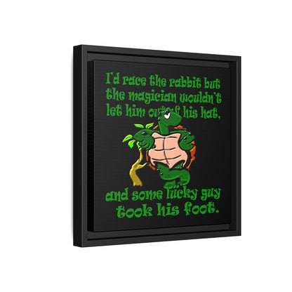 turtle race - framed canvas art (black)