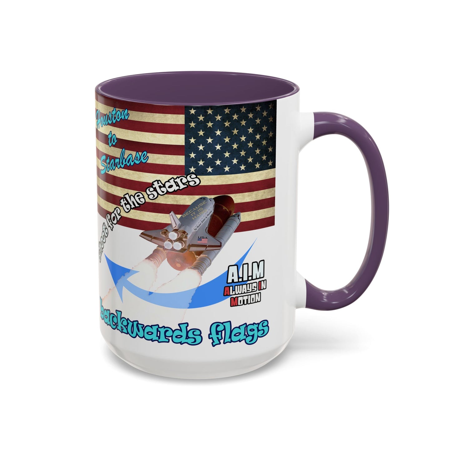 shoot for the stars - Accent Mug (white)