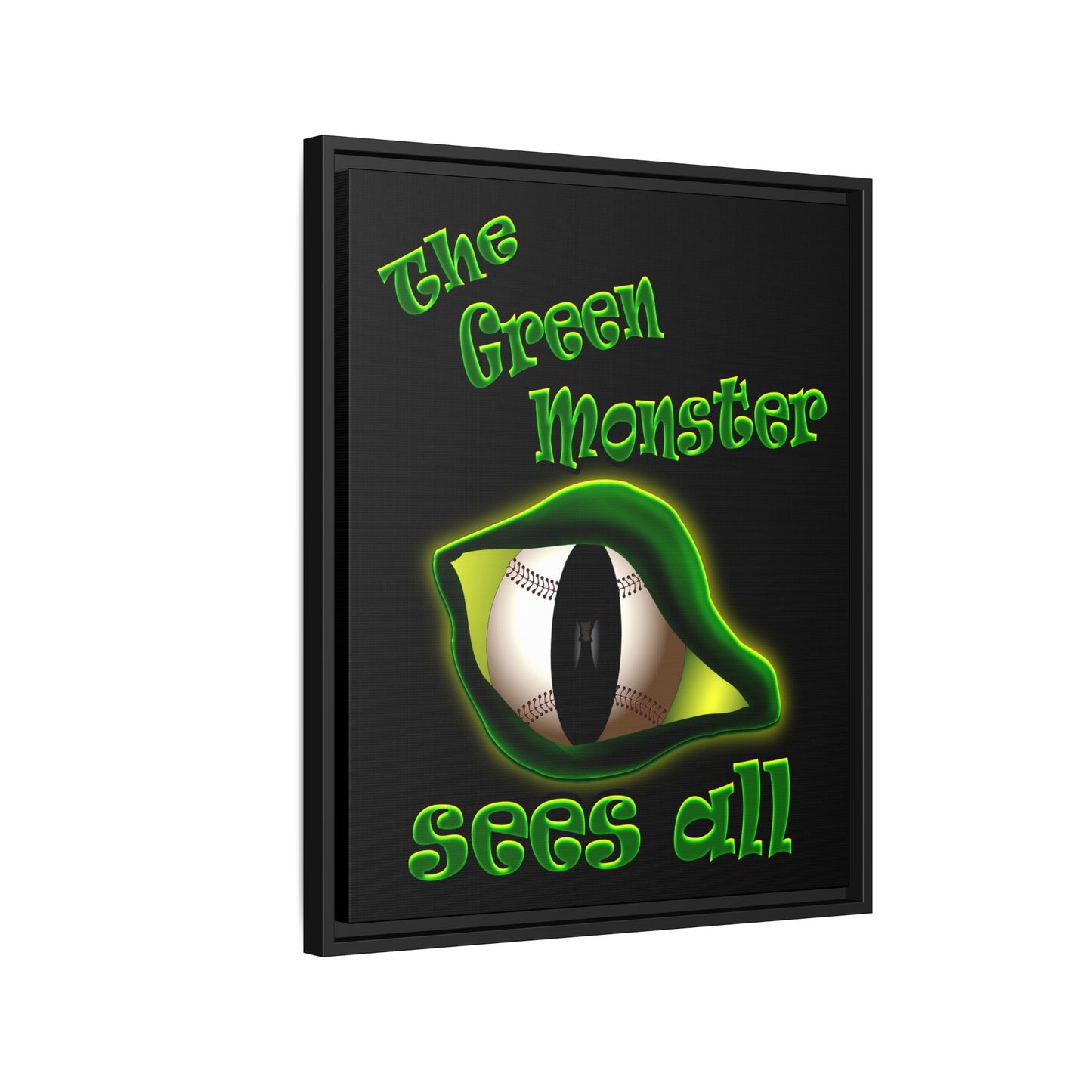 green monster - framed canvas art (black)