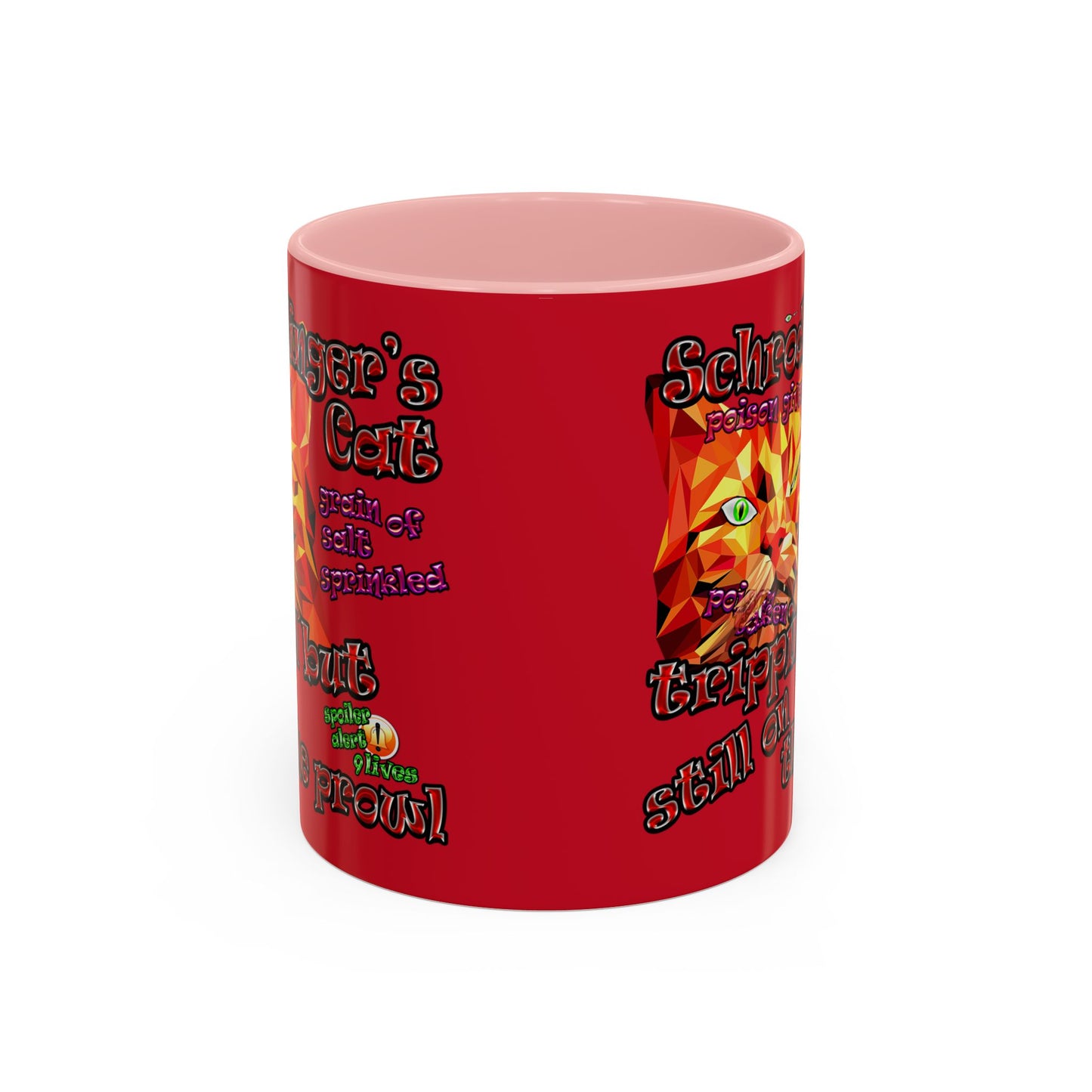 schrodinger's cat - Accent Mug (dark red)