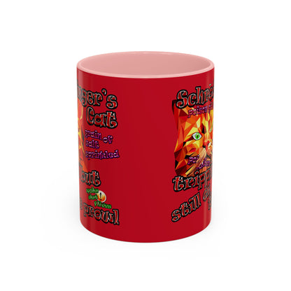 schrodinger's cat - Accent Mug (dark red)