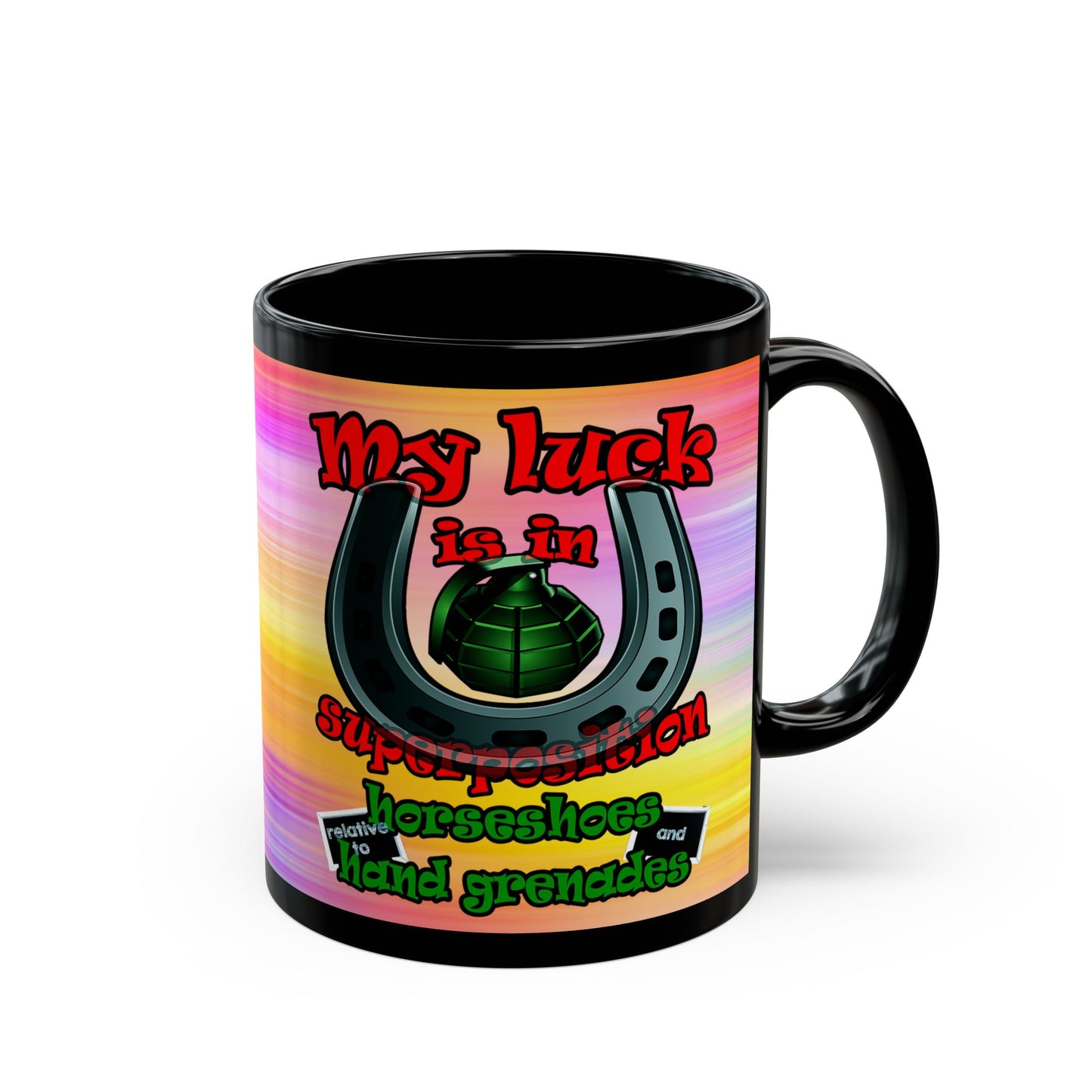 my luck - Black Mug (color blur)