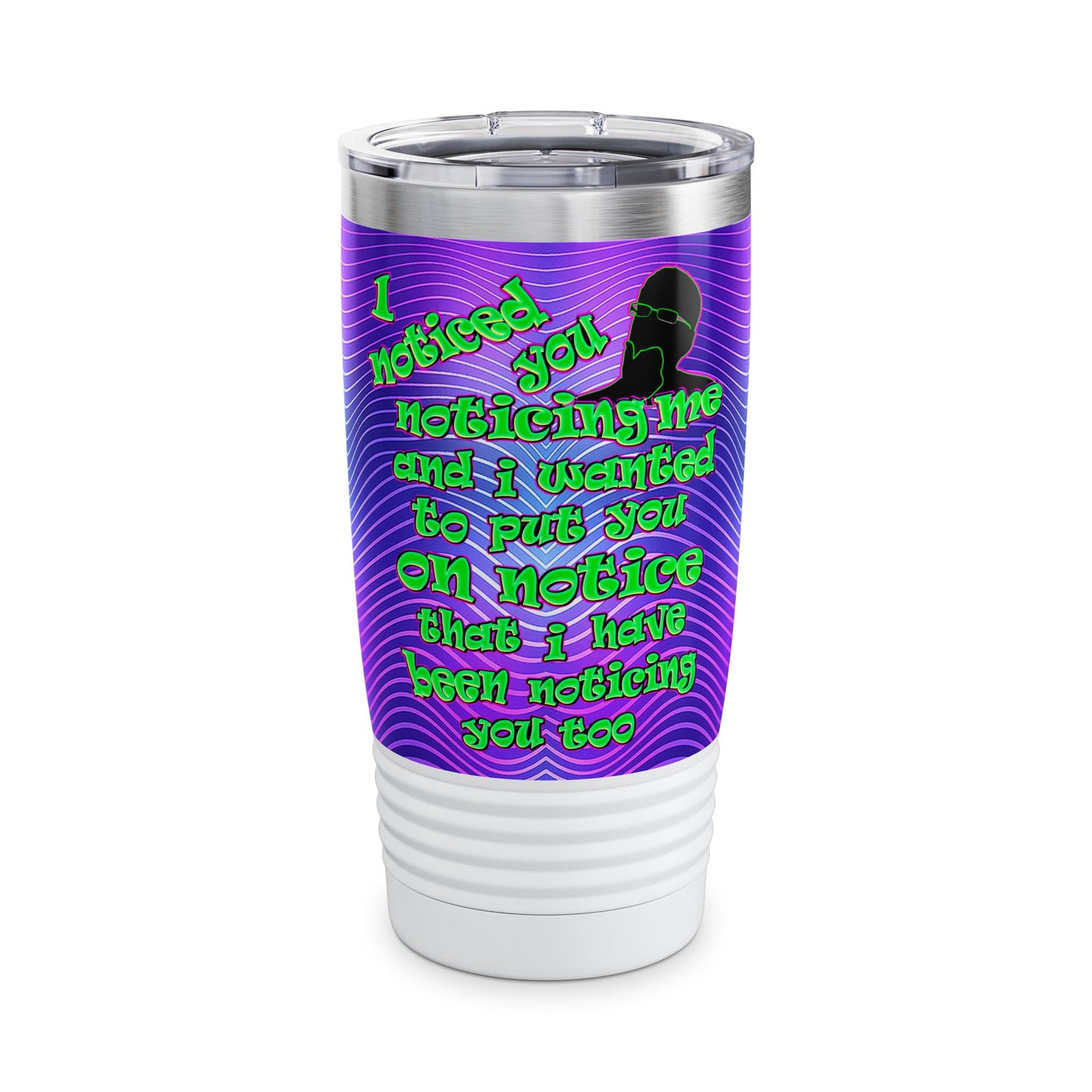 noticed you noticing - Ringneck Tumbler, 20oz (purple wave)