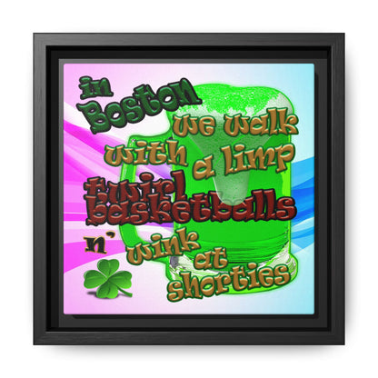 celtics logo - framed canvas art (light blue-pink wave)
