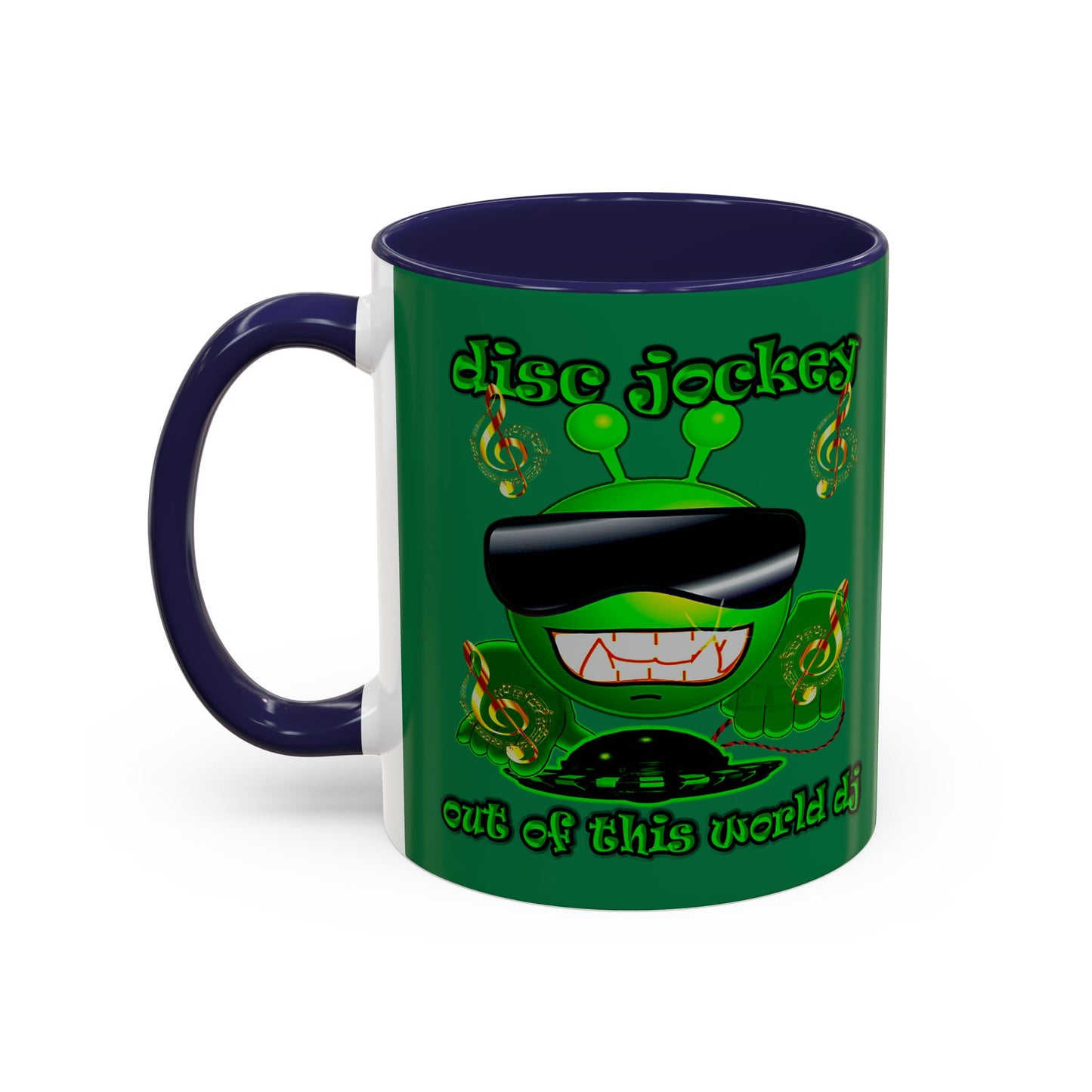 disc jockey - Accent Mug (dark green)
