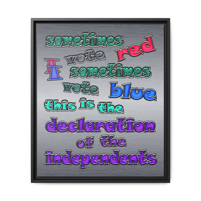 declaration of the independents - framed canvas art (brushed nickel)