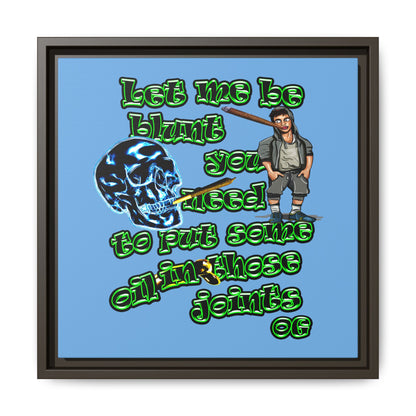 og - framed canvas art (light blue)