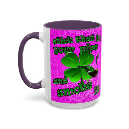 celtics logo - Accent Mug (pink swirl)
