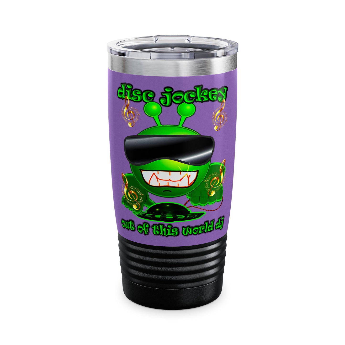 disc jockey - Ringneck Tumbler, 20oz (light purple)