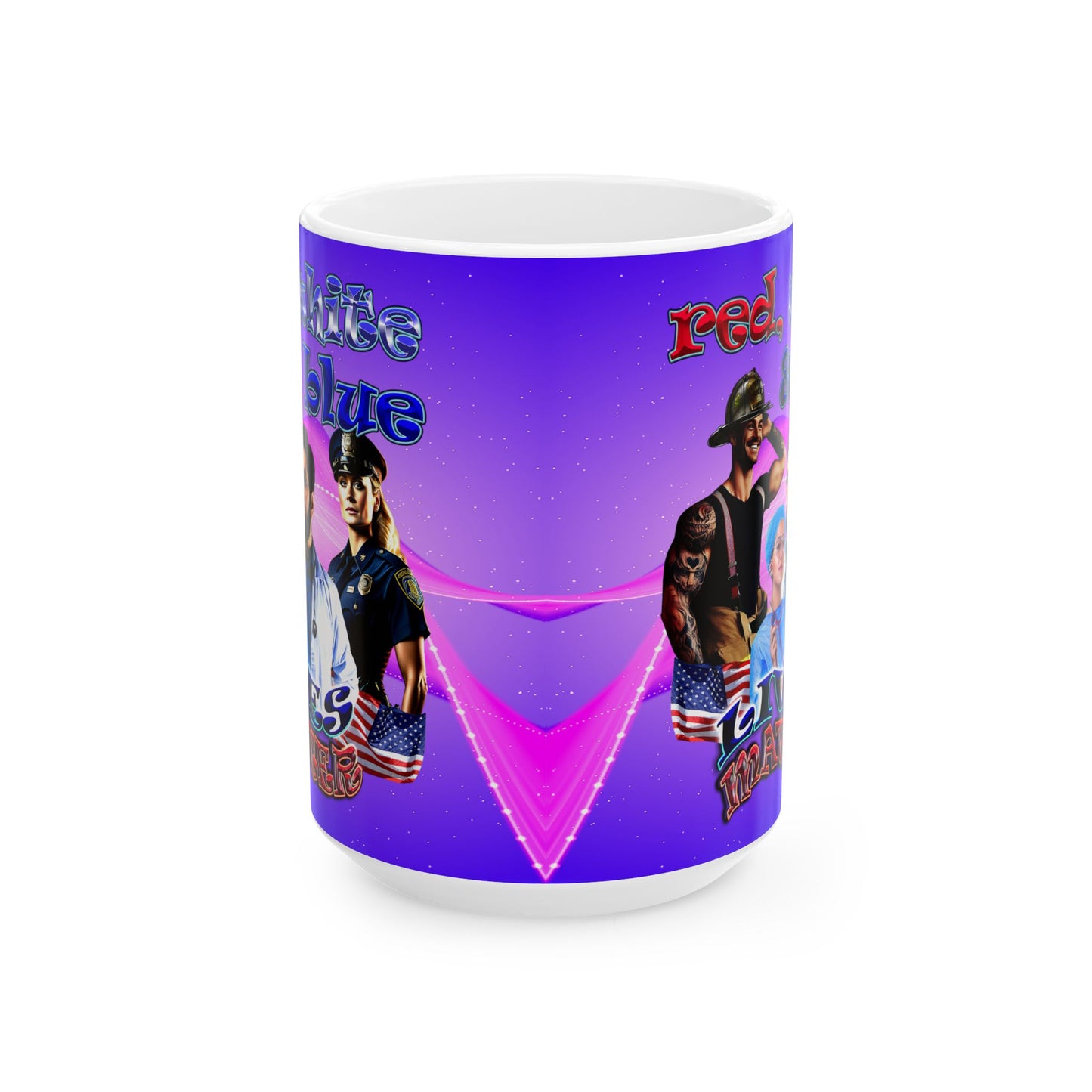 rw&b lives matter - White Mug (purple-pink wave)