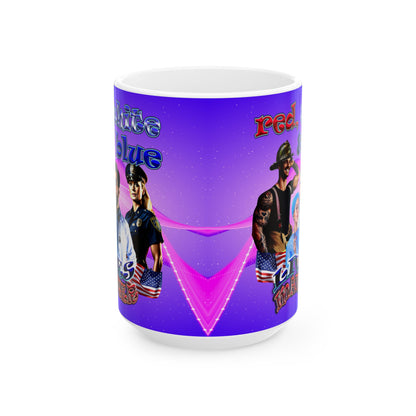 rw&b lives matter - White Mug (purple-pink wave)