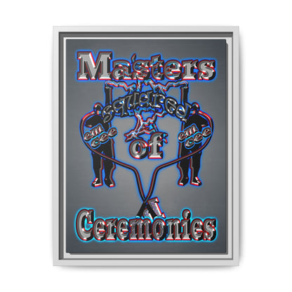 em cee squared - framed canvas art (grey-light grey)
