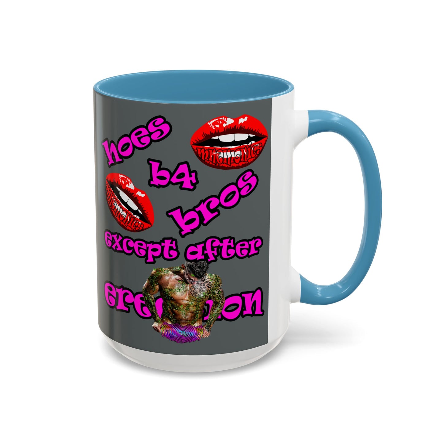 hoes b4 bros - Accent Mug (dark grey)
