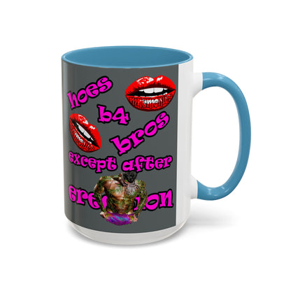 hoes b4 bros - Accent Mug (dark grey)