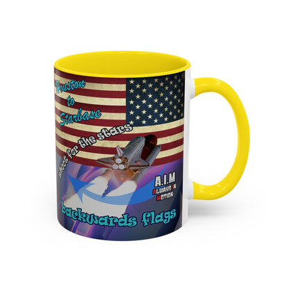 shoot for the stars - Accent Mug (grey-pink wave)