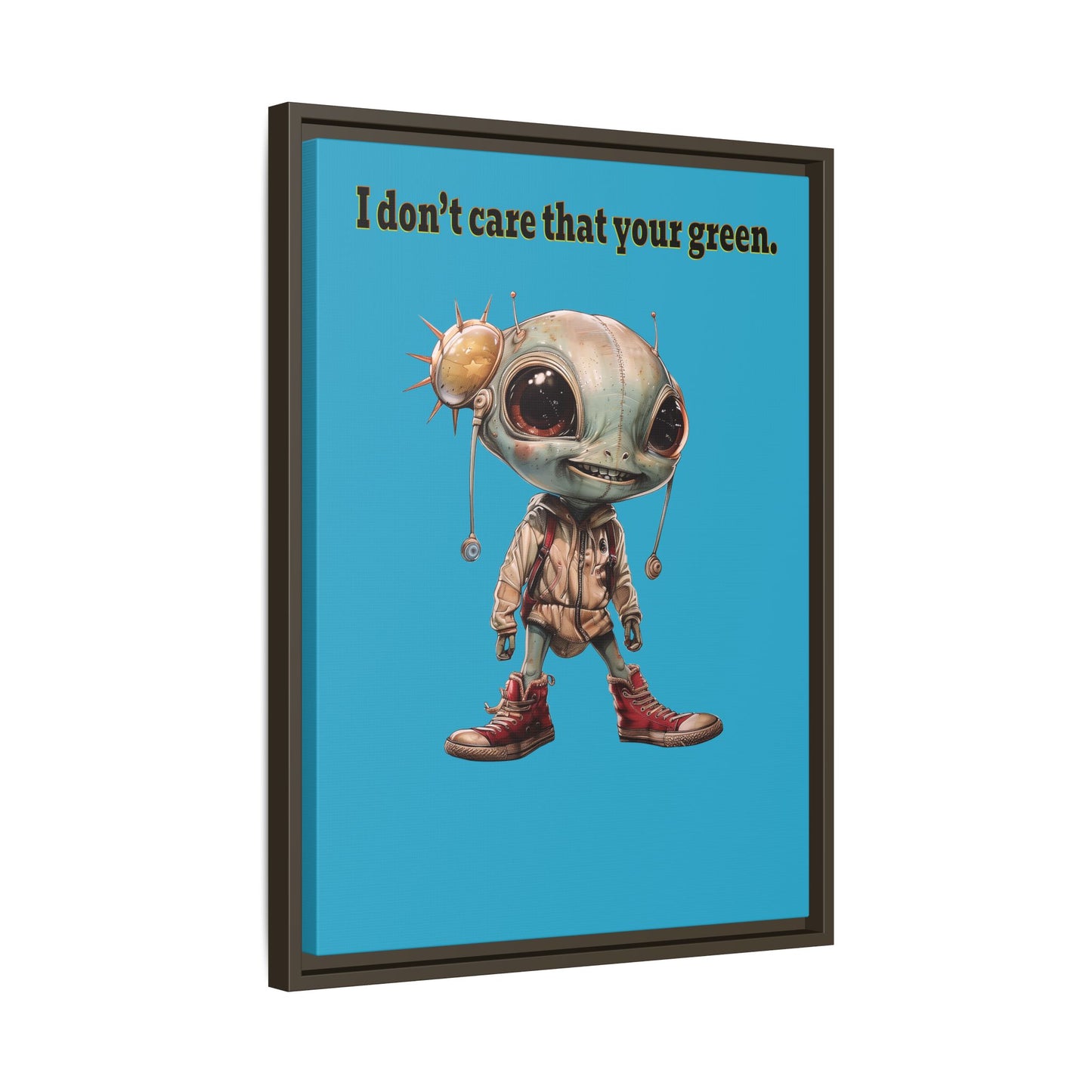 I don't care that your green - framed canvas art (turquoise)