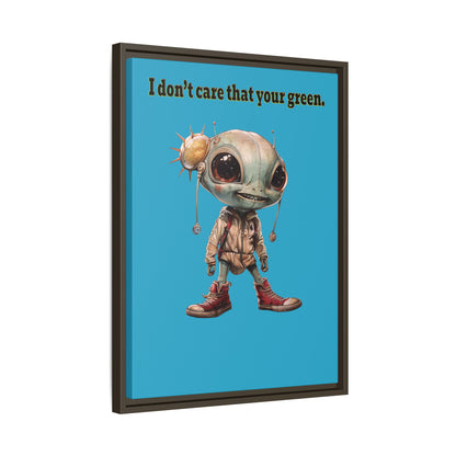 I don't care that your green - framed canvas art (turquoise)