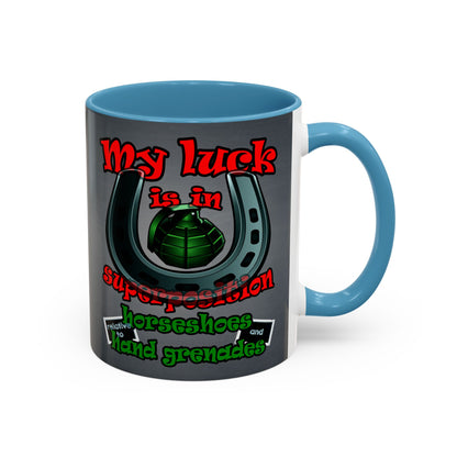 my luck - Accent Mug (grey-light grey)