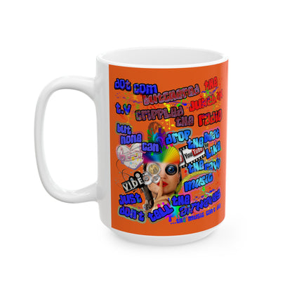 drop the beat - White Mug (orange)