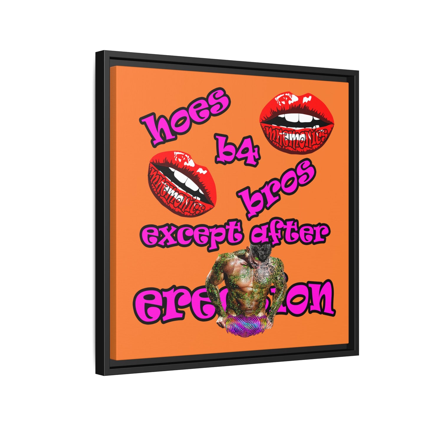 hoes b4 bros - framed canvas art (crusta)