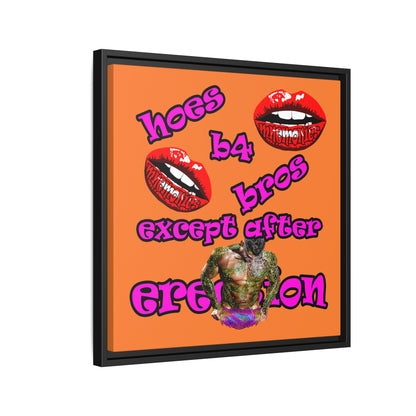 hoes b4 bros - framed canvas art (crusta)