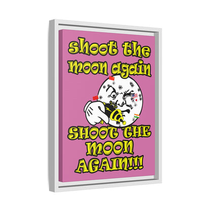 shoot the moon again - framed canvas art (light pink)