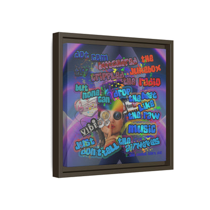 drop the beat - framed canvas art (grey-pink wave)
