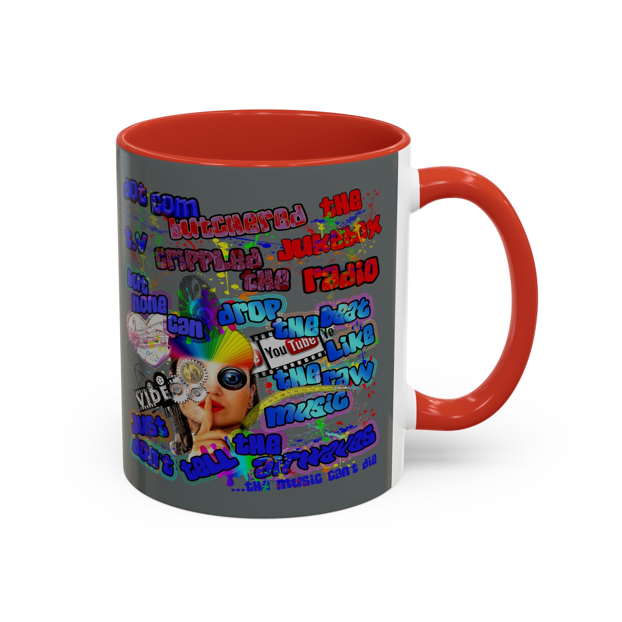 drop the beat - Accent Mug (dark grey)