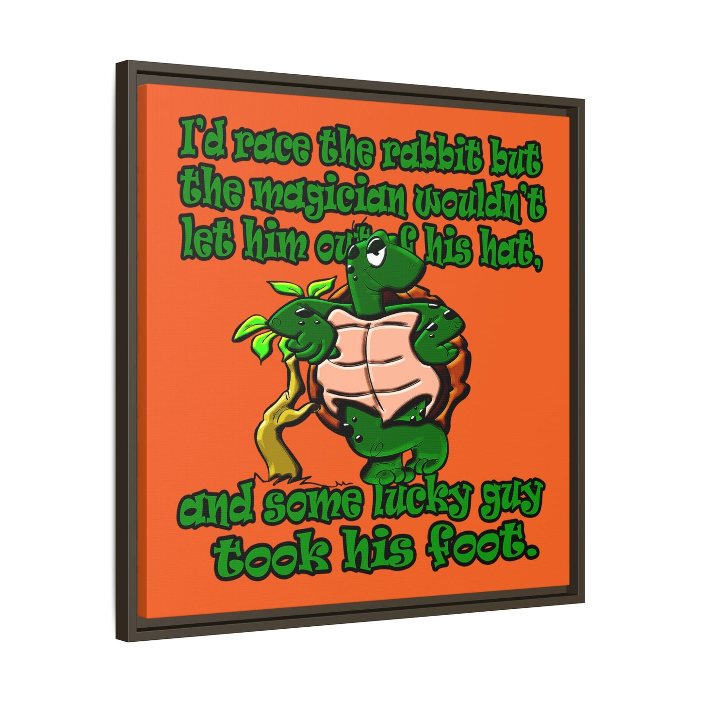 turtle race - framed canvas art (orange)