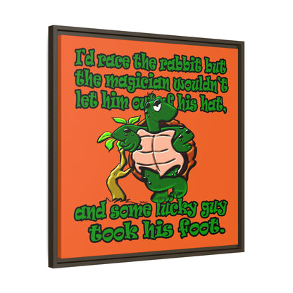 turtle race - framed canvas art (orange)