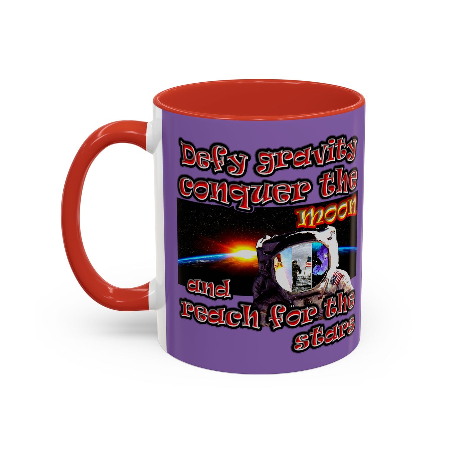 defy conquer reach - Accent Mug (light purple)