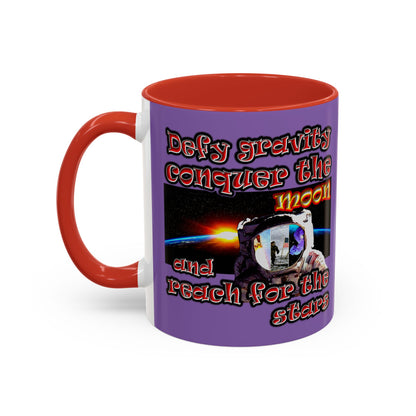 defy conquer reach - Accent Mug (light purple)