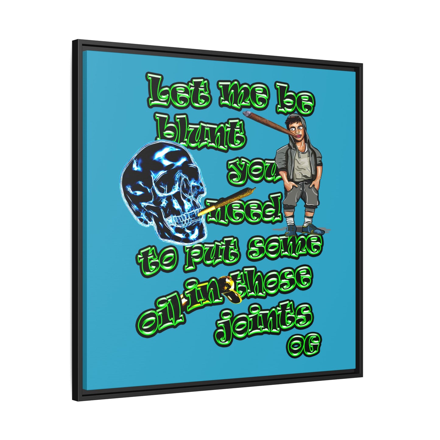 og - framed canvas art (turquoise)