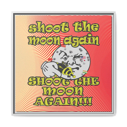 shoot the moon again - framed canvas art (yellow-orange wave)