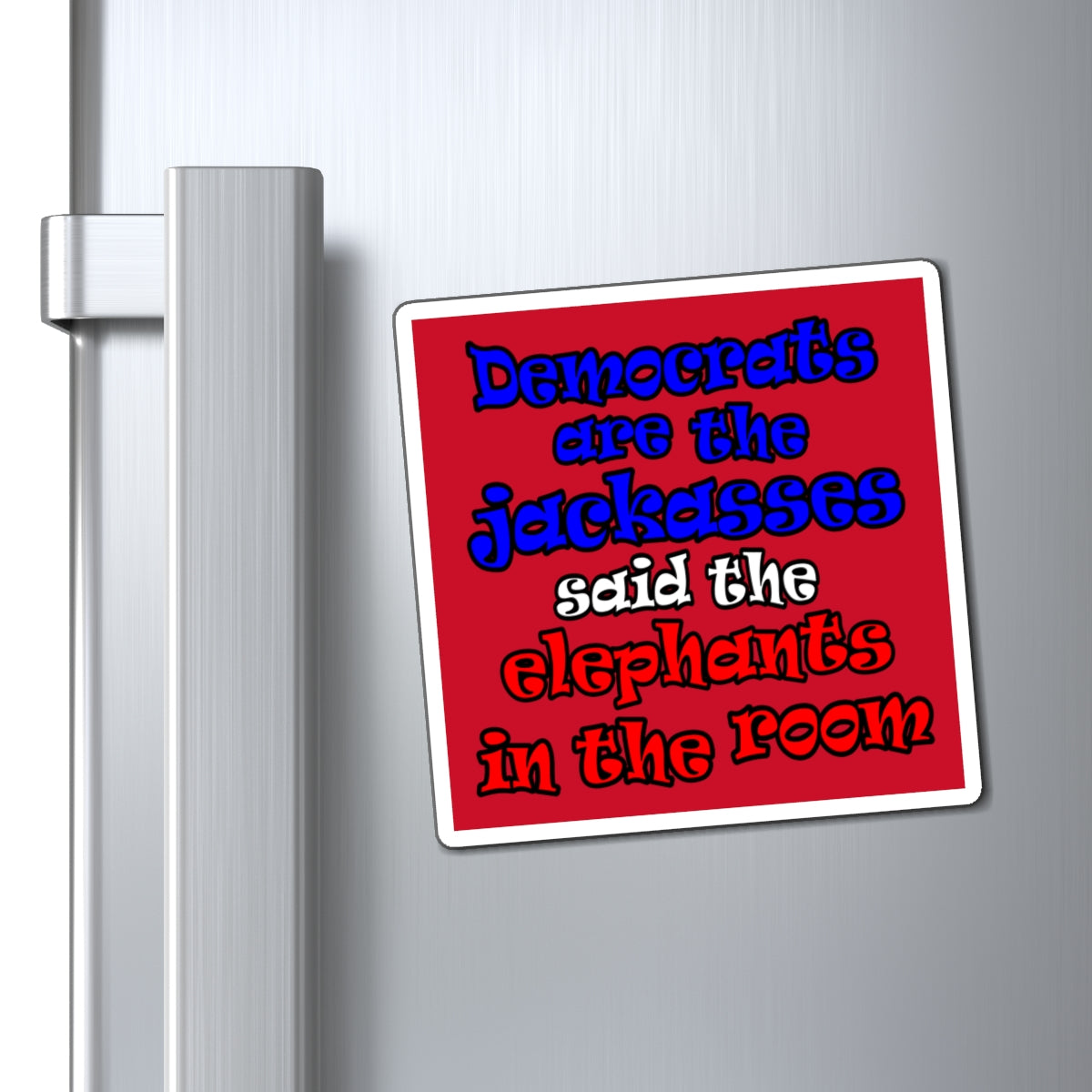 donkeys and elephants - Magnets - (dark red)