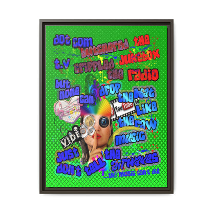 drop the beat - framed canvas art (logo green)