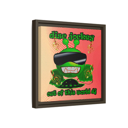 disc jockey - framed canvas art (yellow-orange wave)