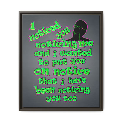 noticed you noticing - framed canvas art (grey-light grey)