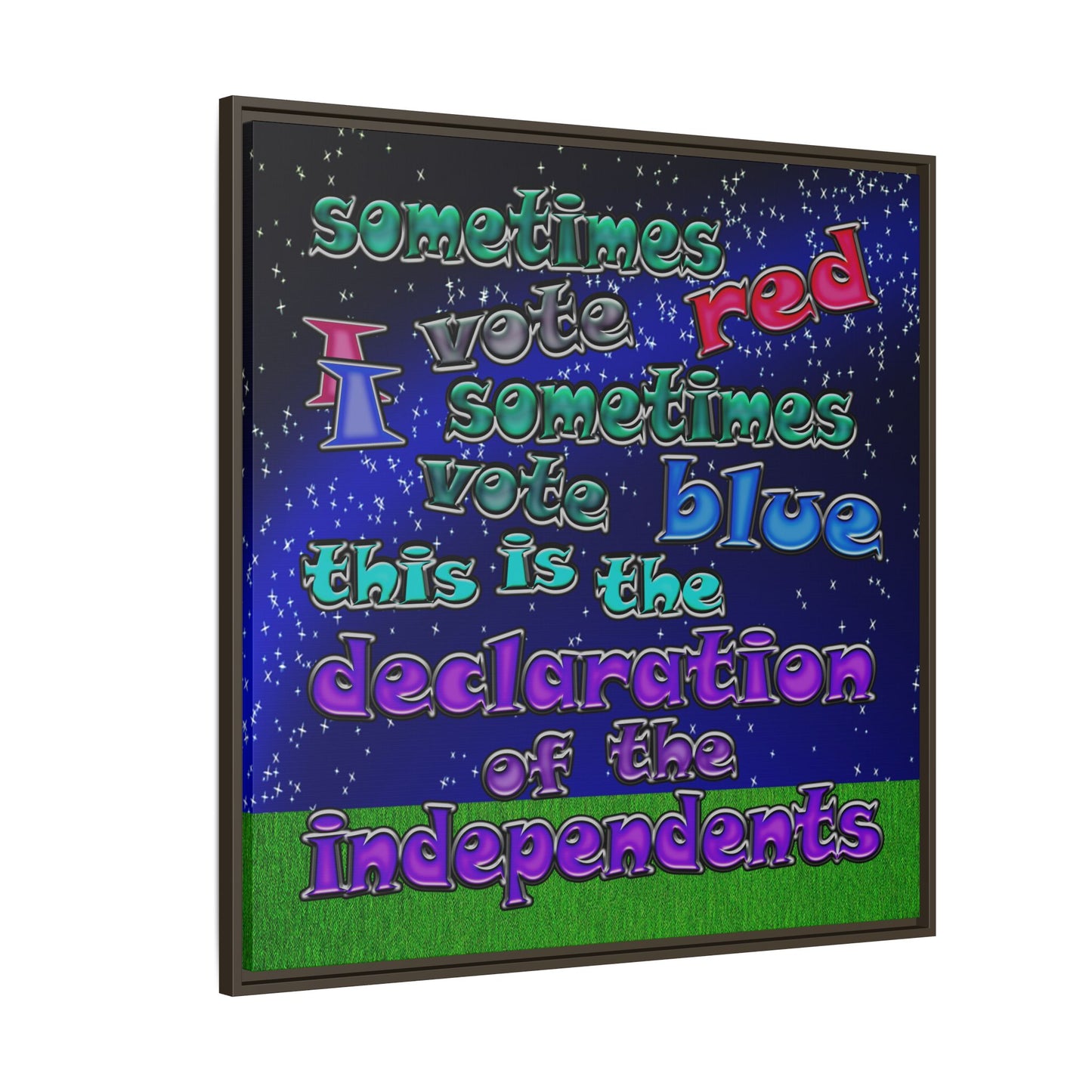 declaration of the independents - framed canvas art ('snoops' background)