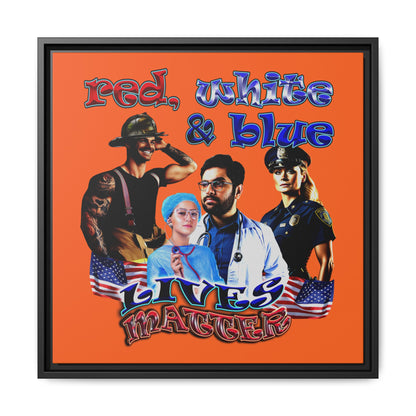 rw&b lives matter - framed canvas art (orange)