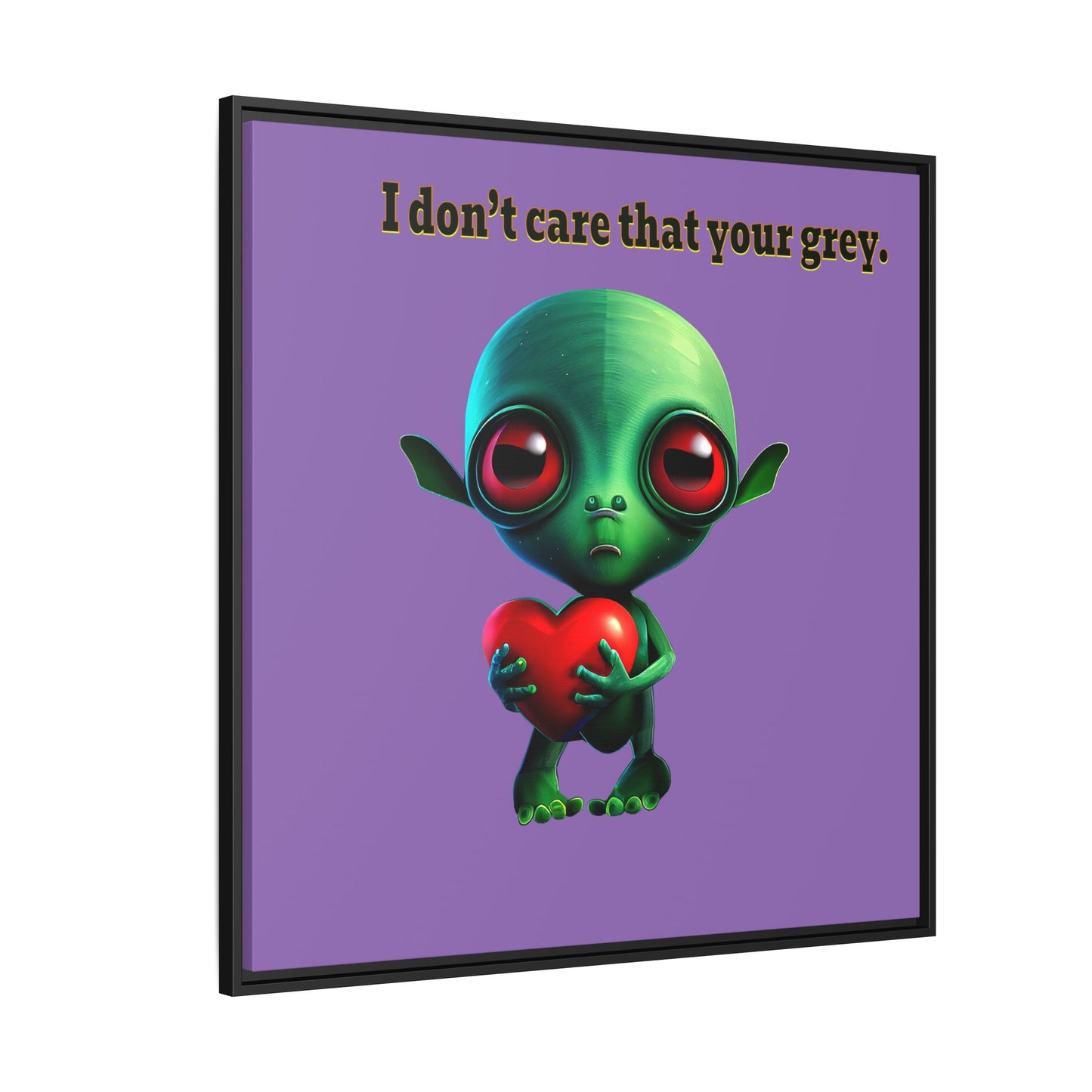I don't care that your grey - framed canvas art (light purple)